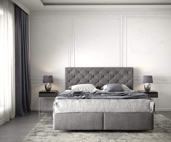 DELIFE Boxspring ágy Dream-Great 160x200 cm mikroszálas taupe matraccal és topperrel