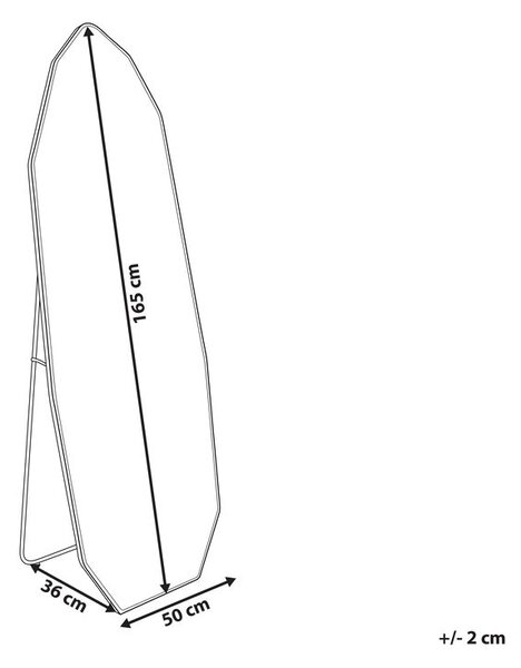 Állótükör TARTAS 165 cm Fém Arany