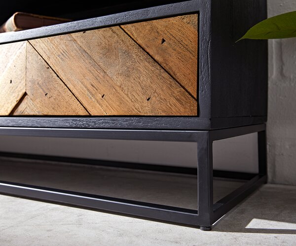 DELIFE TV szekrény Famke 200 cm mango teak 2 rekesz 3 fiók