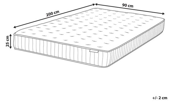 Gél memóriahabos táskarugós matrac PLEASANT H2/3 közepes 90 x 200 cm
