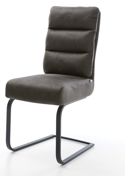DELIFE Étkezőszék Pela-Flex mikroszálas antracit vintage étkezőszék lapos fekete zsákrugós