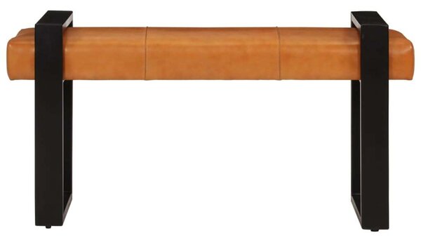 VidaXL fekete-barna valódi kecskebőr pad 110 cm