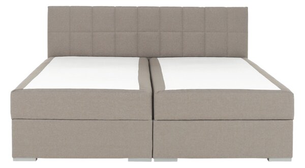 KONDELA Boxspring típusú ágy 160x200, szürkésbarna taupe, FERATA TV KOMFORT