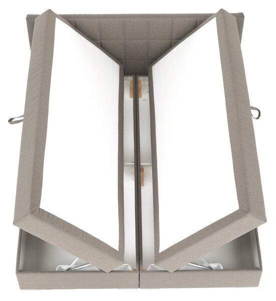 KONDELA Boxspring típusú ágy 160x200, szürkésbarna taupe, FERATA TV KOMFORT