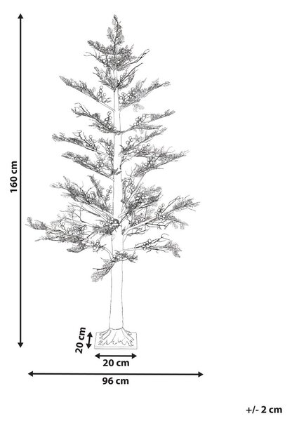 Kültéri dekoráció LED VASSLEN 160 cm Karácsonyfa Fehér