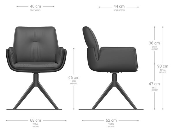 DELIFE Étkezőszék Nela-Flex vegyes anyagok sötét bézs kereszt láb széles fekete 360° forgatható