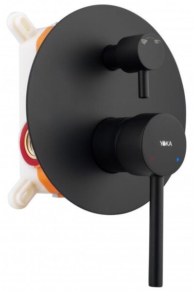 Erga Studio, rejtett zuhanygarnitúra esőfejjel 30 cm és i-BOX rendszerrel, fekete matt, ERG-YKA-BP.STUDIO 30 BLK