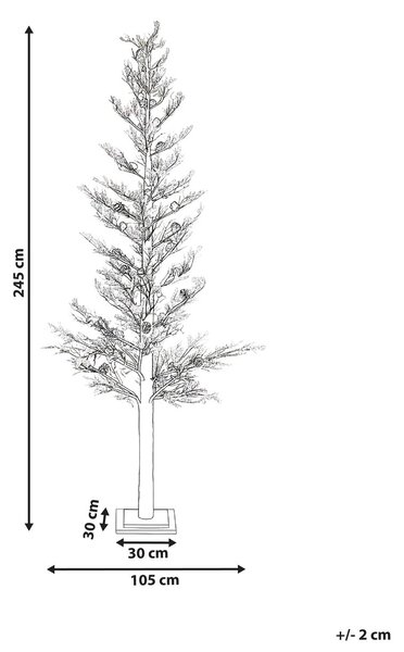 Kültéri dekoráció LED GRENIVIK 245 cm Karácsonyfa Fehér