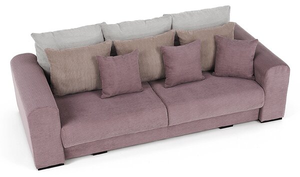 KONDELA Extra tágas kanapé, lila, őreg rózsaszín, bézs színű, GILEN BIG SOFA