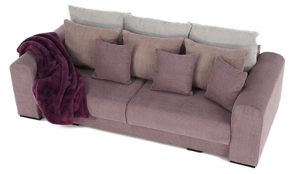 KONDELA Extra tágas kanapé, lila, őreg rózsaszín, bézs színű, GILEN BIG SOFA
