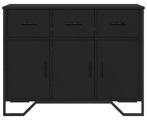 Fekete szerelt fa tálalószekrény 97 x 32,5 x 74,5 cm