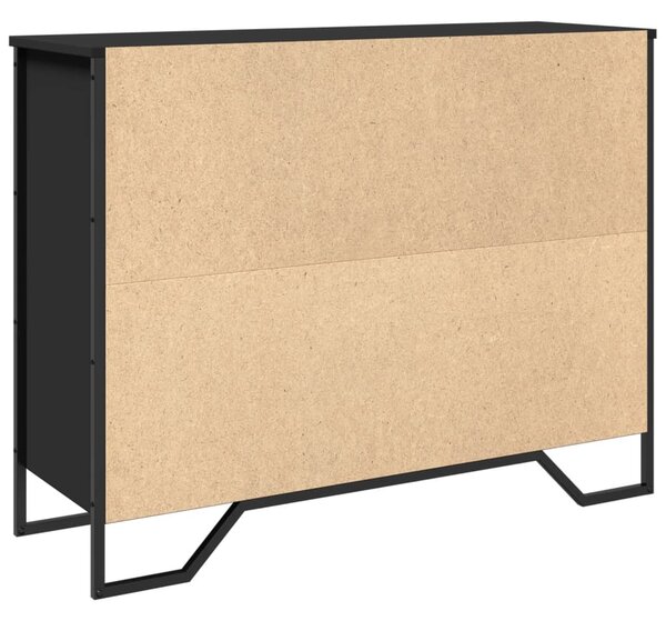 Fekete szerelt fa tálalószekrény 97 x 32,5 x 74,5 cm