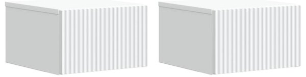 Fali éjjeli szekrény 2 pcs Fehér 33 x 34,5 x 20 cm Szerelt Fa