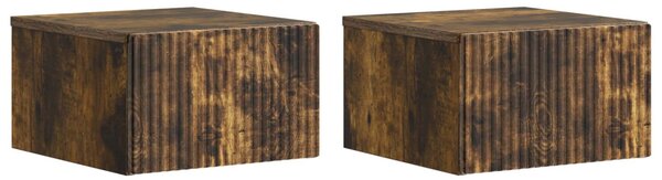 Fali éjjeli szekrény 2 pcs Füstös Tölgy 33 x 34,5 x 20 cm