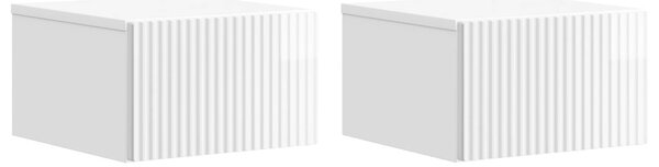 Fali éjjeli szekrény 2 pcs Magasfényű Fehér 33 x 34,5 x 20 cm