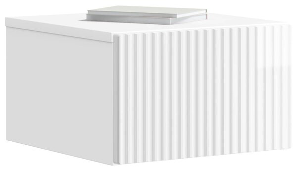 Fali éjjeli szekrény 2 pcs Magasfényű Fehér 33 x 34,5 x 20 cm