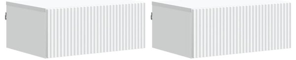 Fali éjjeli szekrény 2 pcs Fehér 49 x 34,5 x 20 cm Szerelt Fa