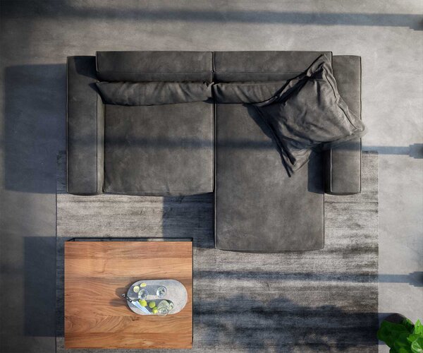 DELIFE Sarokkanapé Sirpio XL 270x170 cm bőr imitáció vintage antracit variálható rekamié