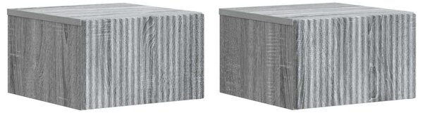 Fali éjjeli szekrény 2 pcs Szürke Sonoma 33 x 34,5 x 20 cm