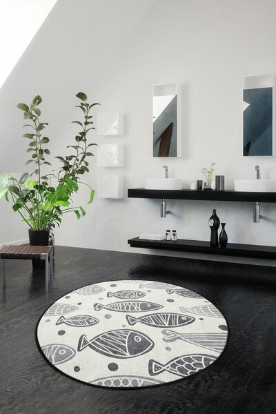 Fish fürdőszobaszőnyeg, Ø100 cm – TR359CHL1455
