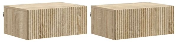 Fali éjjeli szekrény 2 pcs Sonoma Tölgy 49 x 34,5 x 20 cm