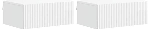 Fali éjjeli szekrény 2 pcs Magasfényű Fehér 49 x 34,5 x 20 cm
