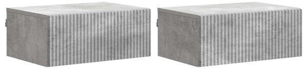 Fali éjjeli szekrény 2 pcs Betonszürke 49 x 34,5 x 20 cm