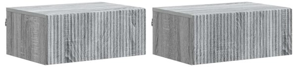 Fali éjjeli szekrény 2 pcs Szürke Sonoma 49 x 34,5 x 20 cm