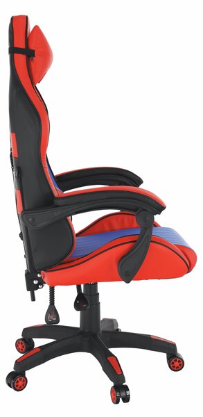KONDELA Irodai/gamer szék, kék/piros, SPIDEX NEW