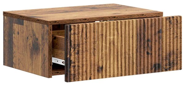 Fali éjjeli szekrény fiókkal 2 pcs Antik Fa 49 x 34,5 x 20 cm