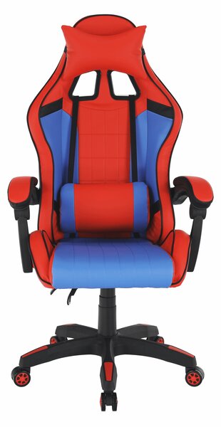 KONDELA Irodai/gamer szék, kék/piros, SPIDEX NEW