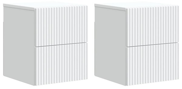 Fali éjjeli szekrény 2 pcs Fehér 33 x 34,5 x 40 cm Szerelt Fa