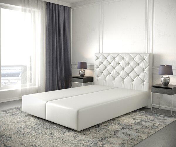 DELIFE Boxspring ágy Dream-Great 160x200 cm műbőr fehér