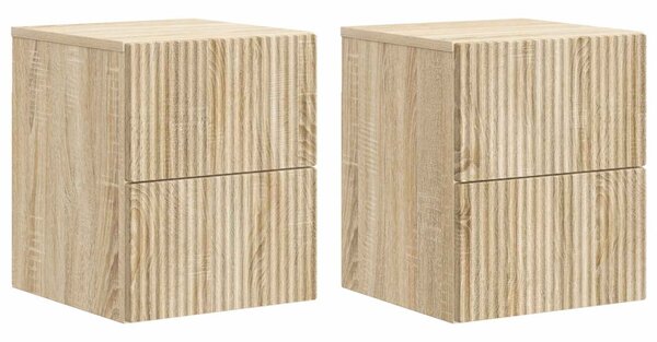 Fali éjjeli szekrény 2 pcs Sonoma Tölgy 33 x 34,5 x 40 cm
