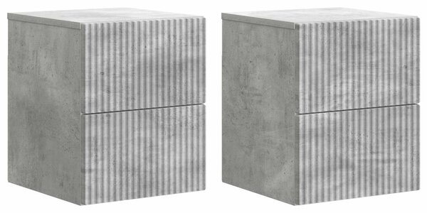 Fali éjjeli szekrény 2 pcs Betonszürke 33 x 34,5 x 40 cm