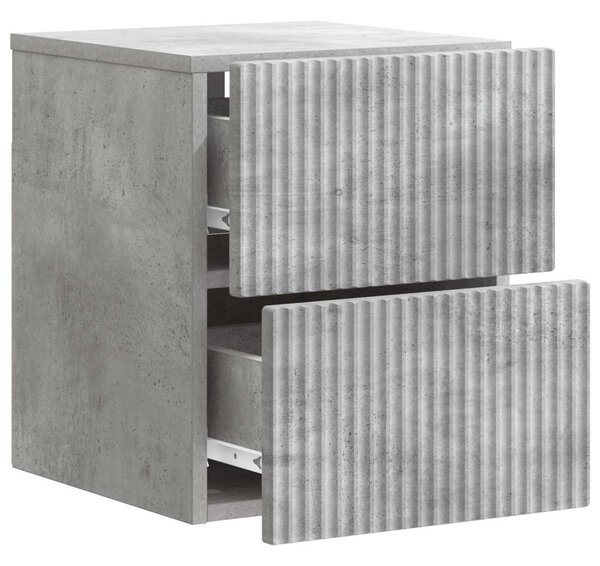 Fali éjjeli szekrény Betonszürke 33 x 34,5 x 40 cm Szerelt Fa