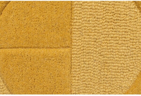 Sárga gyapjú kerek szőnyeg ø 160 cm Gigi - Flair Rugs