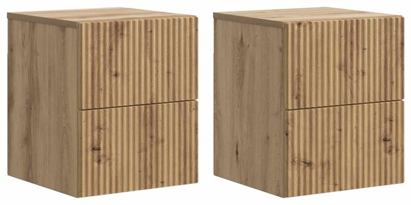 Fali éjjeli szekrény 2 pcs Kézműves Tölgy 33 x 34,5 x 40 cm