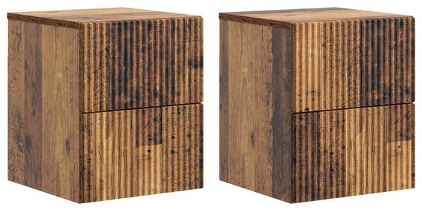 Fali éjjeli szekrény fiókkal 2 pcs Antik Fa 33 x 34,5 x 40 cm