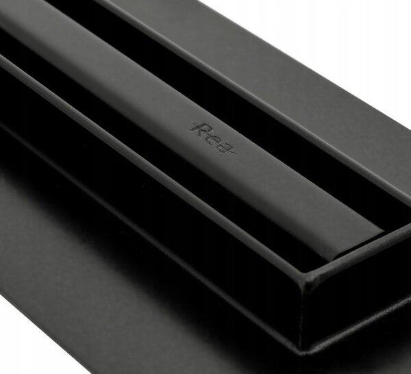 Rea Neox Pro Slim, zuhanylefolyó 80 cm 360 fokban forgó szifonnal, matt fekete, REA-G8902