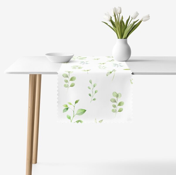 Goldea teflonbevonatú asztali futó - eukaliptusz levelek 35x120 cm