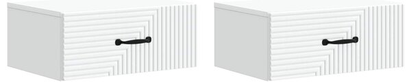 Fali éjjeli szekrény 2 pcs Fehér 49 x 34,5 x 20 cm Szerelt Fa