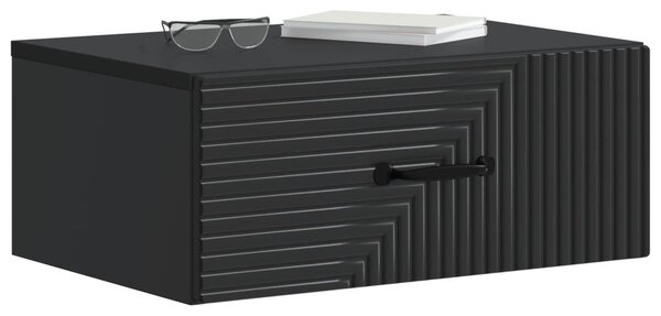 Fali éjjeli szekrény 2 pcs Fekete 49 x 34,5 x 20 cm Szerelt Fa