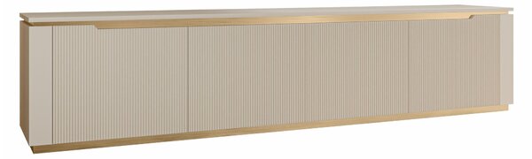 TV-állvány Comfivo Ovitas, Közepes sűrűségű farostlemez, Laminált forgácslap, 50x219x40cm, Aranysárga, Bézs