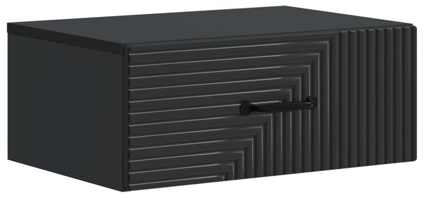 Fali éjjeli szekrény 2 pcs Fekete 49 x 34,5 x 20 cm Szerelt Fa