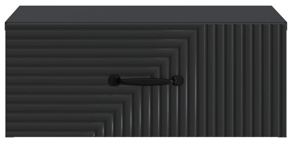 Fali éjjeli szekrény 2 pcs Fekete 49 x 34,5 x 20 cm Szerelt Fa