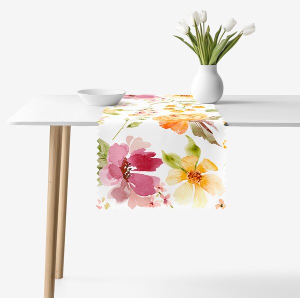 Goldea teflonbevonatú asztali futó - hibiszkusz virágok 35x140 cm