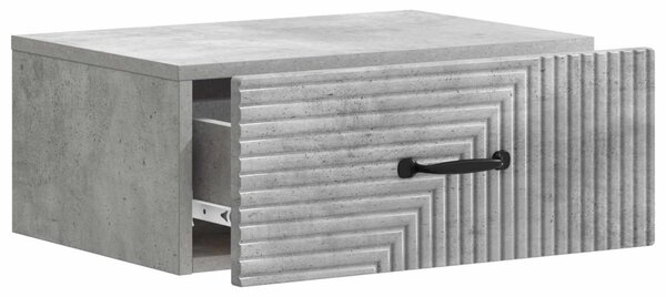 Fali éjjeli szekrény Betonszürke 49 x 34,5 x 20 cm Szerelt Fa