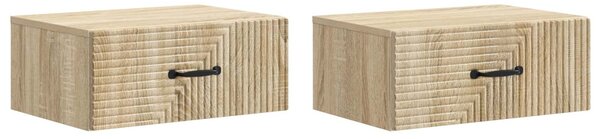 Fali éjjeli szekrény 2 pcs Sonoma Tölgy 49 x 34,5 x 20 cm