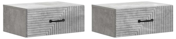 Fali éjjeli szekrény 2 pcs Betonszürke 49 x 34,5 x 20 cm